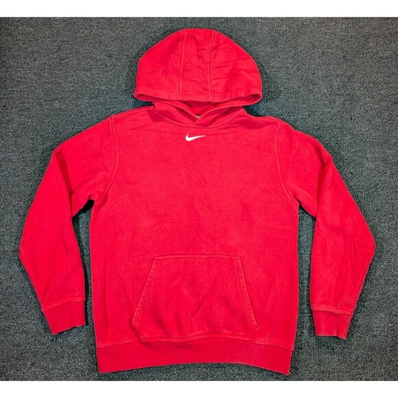 Vintage Nike Center Check Swoosh Mens XL Hoodie Red Sweater Sweatshirt Y2K - Picture 2 of 7